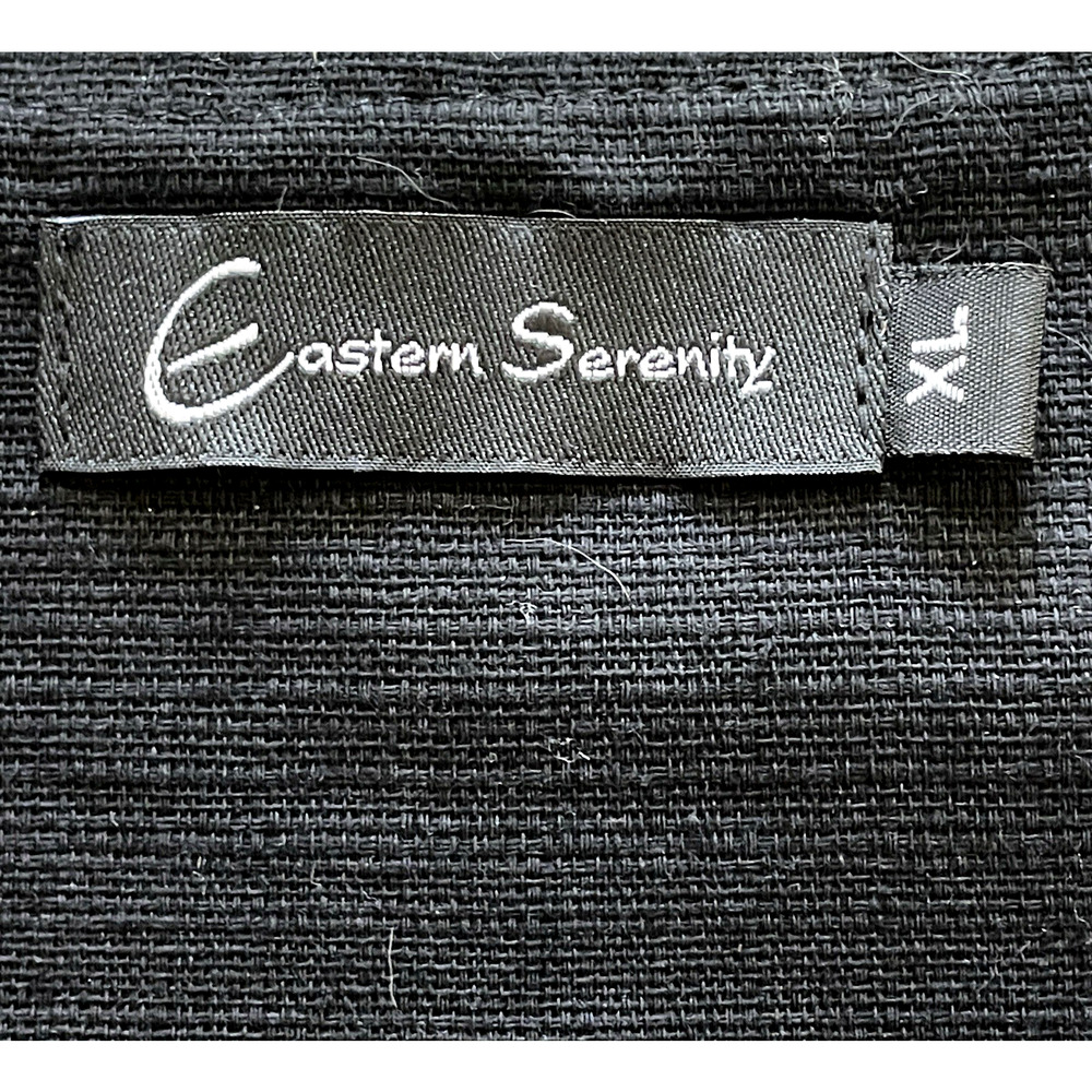 EASTERN SERENITY Women's Size XL Black Cotton Elephant Art Boxy Short Sleeve Top - Picture 4 of 8